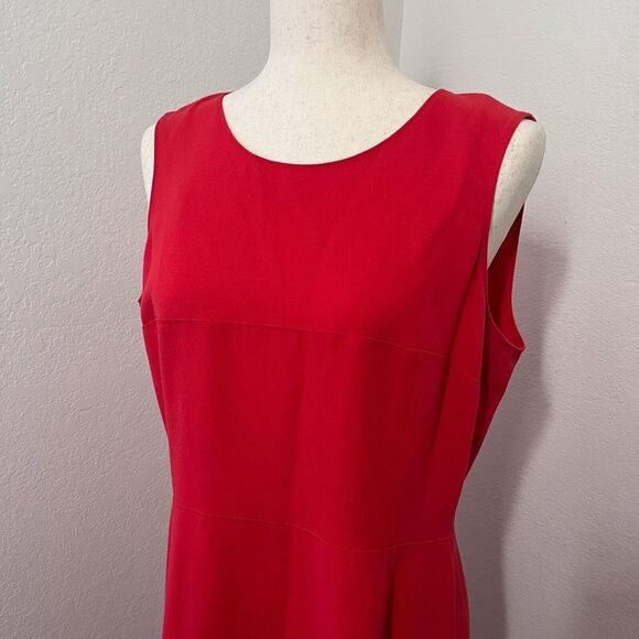 Calvin Klein Red Dress A-Line Women Size 12 Knee Length Sleeveless - Picture 2 of 8